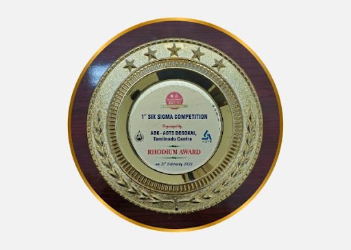 ABK-AOTS 1வது சிக்ஸ்-சிக்மா போட்டியில் எண்ணூர் ஆலை ரலை ரோம் விருதைப் பெற்றது
