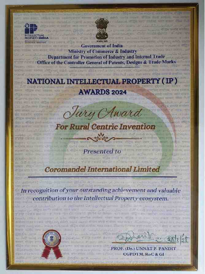 Coromandel Honoured with National Intellectual Property Award 2024