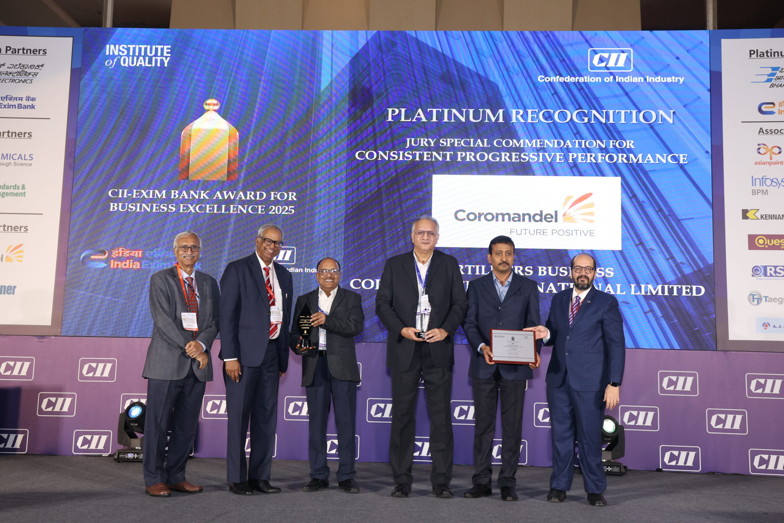 Coromandel Fertilisers Business received Platinum Recognition & Jury Special Commendation at 33rd CII Excellence Summit