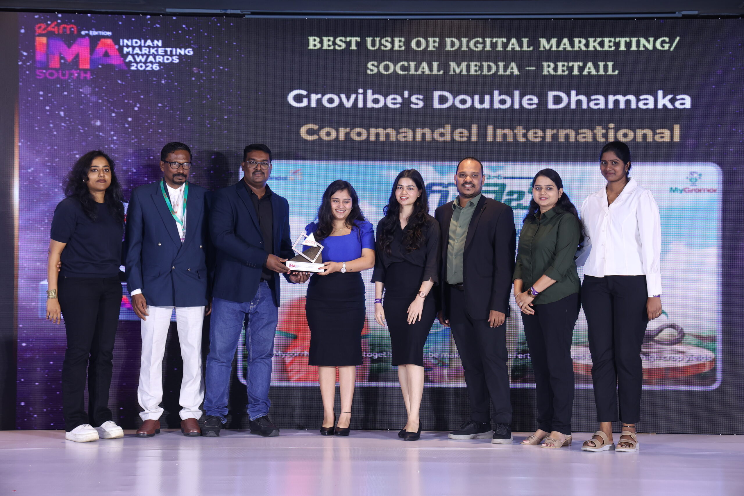 Retail Business won Silver in Best Digital Marketing category for Grovibe&rsquo;s Double Dhamaka at the e4M Indian Marketing Awards &ndash; South 2026